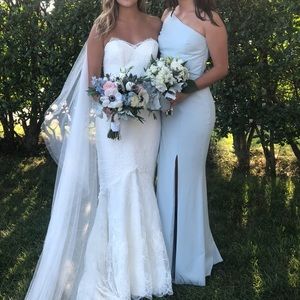 Amsale Bridesmaid Dress. Powder blue